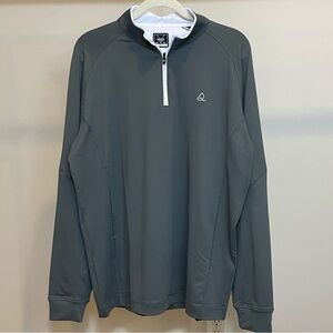 Deolax Men’s L Quarter Zip Pullover Grey Golf Active Performance Shirt